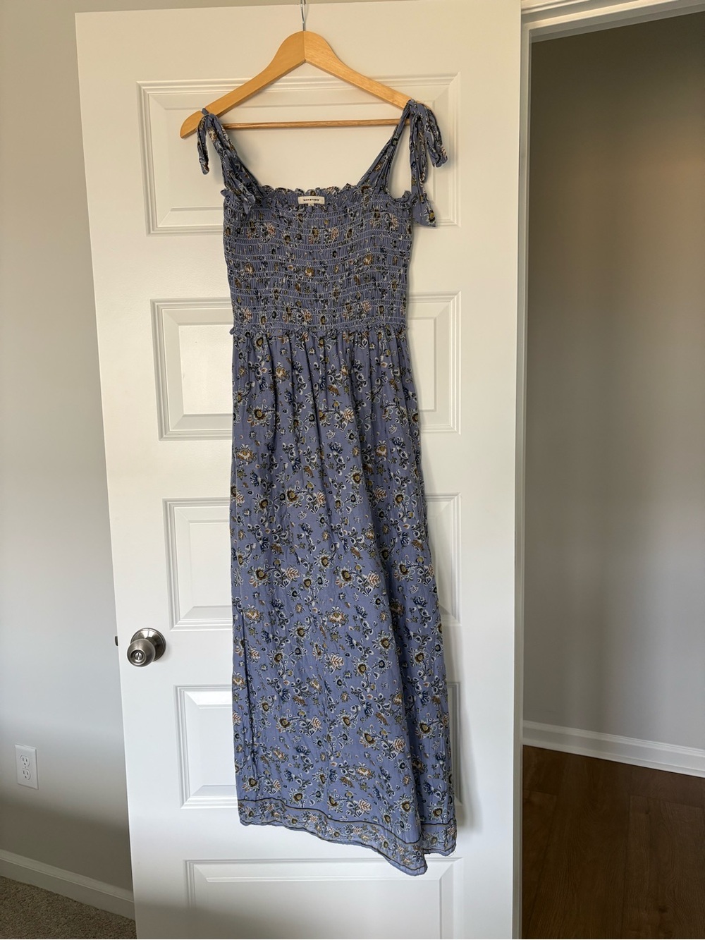 100% Cotton Feminine Garden Party Boho Spring Lightweight Maxi Dress Size Large